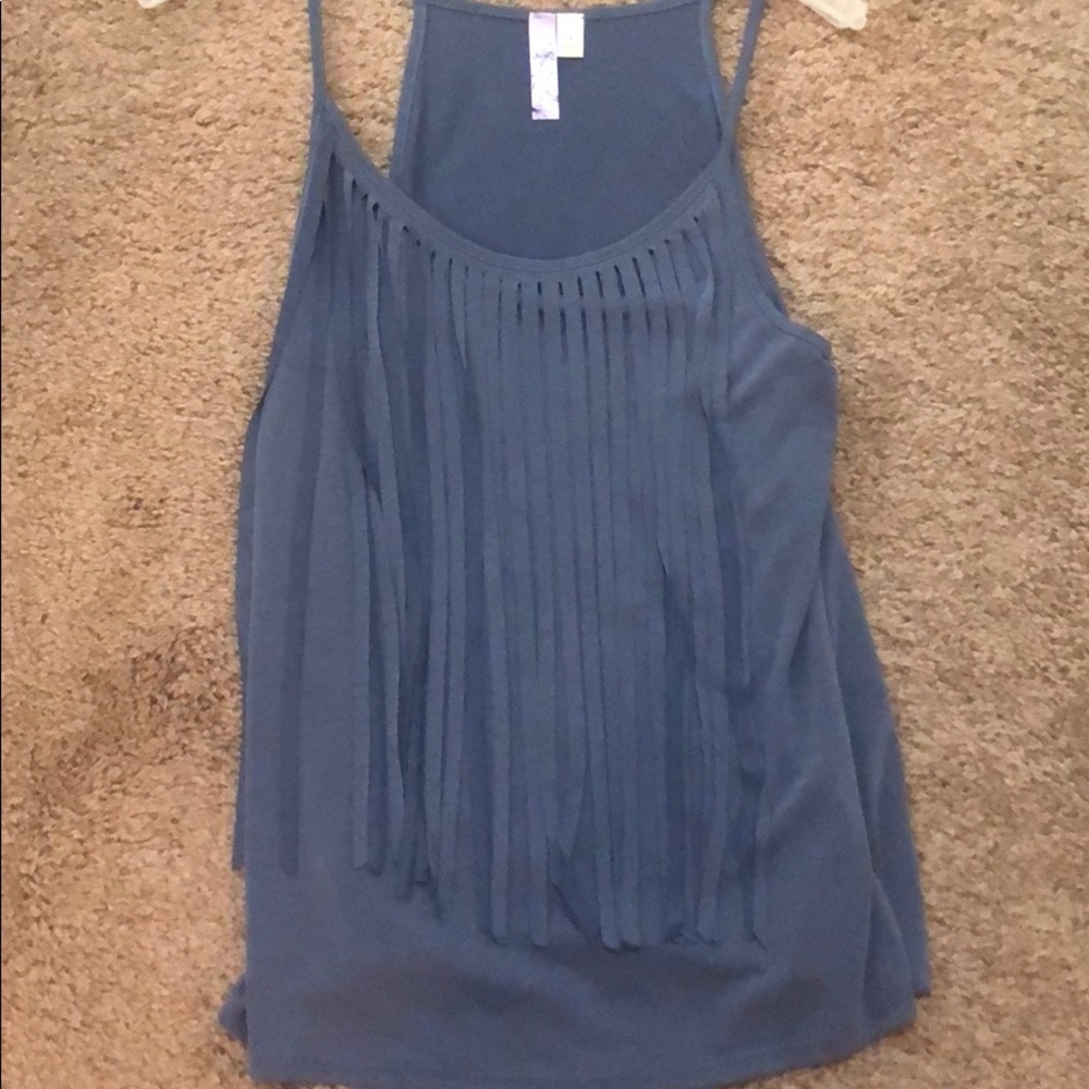 Tank top with fringe